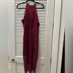 Lulu's Deep Red Lace Dress